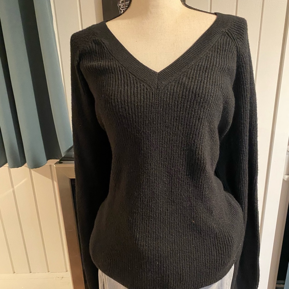Black V-Neck Women's Sweater